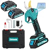 Akku Astschere Akku Baumschere,Max 30MM Schnittdurchmesser,Professionelle Elektrische Gartenschere mit Sicherheitsschalter 2x2000mAh 21V Batterien,LCD Anzeige,Ladegerät,für 6-8 Arbeitsstunden