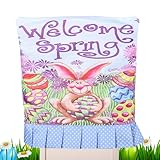 SCOOVY Frohe Ostern Stuhlbezug,Ostern Stuhlhussen - Happy Easter Dekoration Stuhlbezug | Festival Supplies Sping Home Decor bunt für Esszimmerstühle, Küchenstühle, armlose Stühle