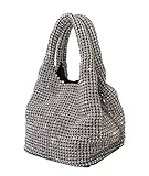 Strass Mini Tragetasche Frauen Blingbling Sparkle Geldbörse Kristall Kupplung Handtaschen Silber Party Prom Hochzeit