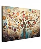 MuchoWow© Leinwände Groß 120x80 cm XXL Wall Decoration Bilder Schlafzimmer Deko Pictures Canvas Painting Wanddekoration Wohnzimmer Baum - Baum des Lebens - Farbe