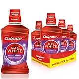 Colgate Mundspülung Max White Purple Reveal 4x500ml - unsere lila Kraft für weißere Zähne, ohne Alkohol