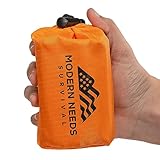 MODERN NEEDS Notfall Überleben Schlafsack - Notfalldecke Wasserdicht, Thermo Biwaksack, Überlebensschlafsack, Ultraleichter Schlafsack für Wandern Camping Outdoor Abenteuer (5 PK)