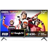 CHIQ L32H8CG 32 Zoll TV, Smart TV, FHD, Rahmenlos Metallschwarz, HDR10&HLG, Triple Tuner(DVB-T2/S2/C), Google Play, 1.5G RAM+8G ROM, Chromecast, 2.4/5G WiFi, Google Assistant, HDMI, USB, CI, Kopfhörer