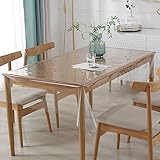 DASIAUTOEM Tischfolie Durchsichtig, Tischdecke Klarsicht Tischdecke Transparent 140cm Breit, Meterware 0.13 mm Stark, Wasserdicht Abwaschbar PVC Folie Fettdicht Tischschutzfolie (180 x 140cm)