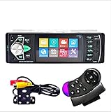 Autoradio MP5, 4.1 Zoll HD Acouto Auto Stereo Bluetooth Audioempfänger / MP5 Spieler/Video, das FM Radio AUX TF USB Fernsteuermikrofon freihändig Anrufe Rearview Kamera spielt(Mit Kamera)