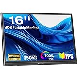 Lrtzcbi Portable Monitor 16 Zoll, HDR 1920x1200P IPS PC Bildschirm mit Duale Type C und HDMI, Laptop Screen Tragbarer Monitor für Laptop PC Mac Switch Raspberry pi 4/5