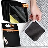 GripFix® Teppich Antirutschunterlage – rutschfeste, waschbare Antirutsch Pads für sicheren Halt | Wiederverwendbar, Rückstandsfrei, Home, 4er-Set I 8er-Set I 12er-Set (4, Schwarz)
