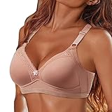 Randlose Unterwäsche für Damen, Push-Up, große Körbchen, dünner, randloser BH Baumwolle Schwarz Schwarz (Pink, 95C)