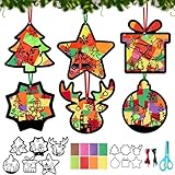 QUANMAITONG Fensterbilder Weihnachten Basteln Fensteraufkleber Weihnachtsdeko，Bunte Bastelset Weihnachten Geschenke DIY Winter Weihnachts Fensterbilder Selbstklebend