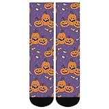 Halloween Spooky Bat Pumpkin Socks Fun Print Neuheit Kleid Socken Lustige Crew Lange Socke oder Laufen Radfahren Athletische Krankenschwester