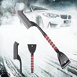 LANKOER Ice Scraper, 2in1 Auto Reinigungsbürste Eiskratzer Schneebesen Abnehmbarer Eisschaber Blatt und Auto Schneebürste mit Ergonomischem Schaumstoffgriff für Auto SUV LKW Windschutzscheibe