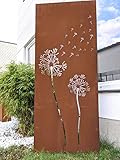 Zen Man Edelrost Sichtschutz Garten Sichtschutz aus Metall 1mm Rost Gartenzaun Gartendeko rost Sichtschutzwand (032096-2: B75*H150cm)