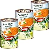 Erasco Tomaten Cremesuppe mit Tomatenstücken natürlich 390ml 3er Pack