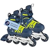 HUDORA Inline Skates Comfort - Inliner für Kinder & Jugendliche in versch. Größen - Roller Skates bis zu 6 Größen in Weite & Länge verstellbar - atmungsaktive Freizeit Inline Skates