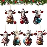 7 PCS Weihnachtsbaum Anhänger Kuh,Weihnachtsbaum Deko Kuh,Anhänger Weihnachten Kuh,Weihnachtsbaum Kuh,Weihnachten Kuh Deko,Geeignet für Weihnachtsbaumdekoration, Innen- Und Bürodekoration