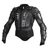 Motorrad Schutz Jacke Atmungsaktiv Einstellbar Brustschutz Sport Fallschutz Schutzjacke Motocross Protektorenjacke (Schwarz, 2XL)