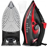 Lehmann Bügeleisen Dampfbügeleisen Keramikfuß 3000W Calc-Clean-Funktion 9in1 | hohe Dampfleistung | geringes Gewicht | Dampfstöße, Keramiksohlen zum Bügeln | Selbstreinigung und Zerstäuber