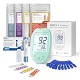 FORA 6 Connect | 4-in-1 Blutzucker-, Keton-, Cholesterin-, Harnsäure-Messgerät | Für die Selbstanwendung zu Hause | Bluetooth & App | Inkl. Teststreifen & Zubehör, Grün