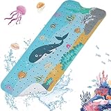 Badewannenmatte rutschfest Kinder,100x 40cm Antirutschmatte Badewanne Baby,Badematte Kinder Badewanne,rutschfeste Cartoon Badewannen Duschmatte für Kinder,Anti-Rutsch Badewannenmatte mit Saugnäpfen
