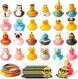 Haooryx 72Stück Gummi Badeenten Enten Duck Card Spielzeug für Kinder Geschenk Hochzeit Geburtstag Party Zubehör Dusche Ducky Spielzeug Klassenzimmer Geschenk austauschen