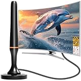 DVBT2 Antenne - Digitale Zimmerantenne für Fernseher - DVBT2 Antenne Innen- Mit Magnetfußl, unterstützt 4K 108P HD-Kanäle