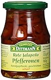 Feinkost Dittmann Rote Jalapeño-Peperoni, in Ringe geschnitten Glas, 6er Pack (6 x 335 g)