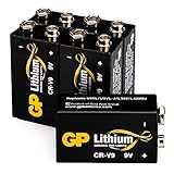 GP Lithium 9V Block Batterien Longlife, 9 Volt Lithium Li-MnO2, 5 Stück 9v Block Lithium, ideal z.B. als Rauchmelder Batterie, für Feuermelder, Mikrofone etc.