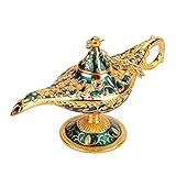 Aladdin Lampe, Aladdin, Dekoration, Metall, geschnitzt, Legende, hohl, Aladdin Magic Lampe, Magische Lampe (Phnom Penh Blue)