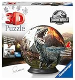 Ravensburger 3D Puzzle 11757 - Puzzle-Ball Jurassic World - 72 Teile - Puzzle-Ball für Dinosaurier-Fans ab 6 Jahren