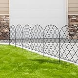 Thealyn Dekorativer Gartenzaun aus Metall, 61cm H x 33cm B 10 P, Steckzaun ohne Graben, Mobiler Zaun für Hunde, Camping & Teich, 10 Paneele (3,3 m Gesamtlänge)