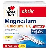 Doppelherz Magnesium + Calcium + D3 DIRECT - Magnesium als Beitrag für die normale Muskelfunktion und den Knochenerhalt - 60 Portionen Micro-Pellets mit Zitronen-Geschmack