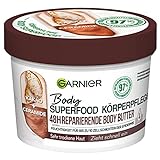 Garnier Reparierende Körperpflege für trockene Haut, Body Butter mit Kakaobutter und Ceramiden, Für bis zu 48 Stunden Feuchtigkeit, Body Superfood, 1 x 380 ml
