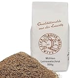 Mühlen Leinsaat-Schrot/Leinsamen geschrotet braun in bester Qualität, frisch aus der Rätze-Mühle (500g)