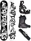 Airtracks Herren Snowboard Set Freestyle Freeride Board BWF Camber Wide 165 + Snowboard Bindung Master + Boots Strong ATOP 45 + Sb Bag