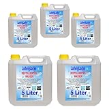LudwigLacke Destilliertes Wasser, 5 x 5 Liter Kanister, Premium Qualität, Made in Germany