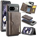 Handy-Flip-Case Brieftaschenhülle kompatibel mit Google Pixel 8 Hülle Brieftasche Compatible with Männer, kabelloses Aufladen, abnehmbare magnetische Brieftaschen-Telefonhülle mit Kartensteckplatzhalt