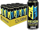 Reign Lemon - koffeinhaltiger Energy Drink mit Zitronen-Geschmack - ohne Zucker, ohne Kalorien und ohne Farbstoffe - in praktischen Einweg Dosen (12 x 500 ml)