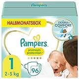 Pampers Baby Windeln Größe 1 (2-5kg) Premium Protection,...