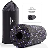 EVEREST FITNESS Faszienrolle 30 cm mittel-hart in schwarz/lila inkl. Booklet - Professionelle Faszien Rolle für Rücken und Wirbelsäule - Foam Roller - Massagerolle - Fitness Rolle - Yoga Massageroller