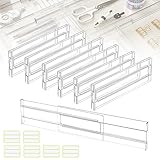 QINERSAW 6 Stück Verstellbare Schubladenteiler Kunststoff Schubladentrenner Transparente Schubladeneinteiler Schubladen Separatoren Trennsystem Verstellbar Schubladen Organizer Tisch Kommode 27.5-52cm