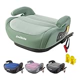 Jovikids Sitzerhöhung Auto Kinder ISOFIX, ECE R129 Kindersitzerhöhung Gruppe 2/3(ca.15-36 kg), Verdickter Stoffbezug & Isofix Adapter, Leicht Waschbar (Hellgrün)