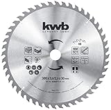 kwb Bau-Kreissägeblatt 300 x 30 - Wechselzahn für mittlere Schnitte - Universeller Einsatz für Bau-Holz und mehr