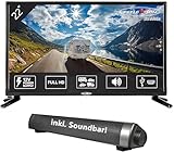Reflexion 22 Zoll Fernseher mit Soundbar - 12V KFZ-Adapter für Wohnmobile und Wohnwagen - HDMI, USB, Bluetooth - LED2225SB