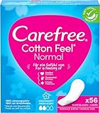 Carefree Slipeinlagen Cotton Feel Normal mit Frischeduft, besonders sanft zur Haut für einen weichen Tragegefühl, Ihre gute Passform passt sich den Körperbewegungen an, 56 Stück