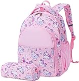 Unikumi Rucksack Kinder Kleinkinder Rucksack Kindergartenrucksack Mädchen Einhorn Krippenrucksack mit Brustgurt