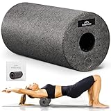 EVEREST FITNESS Faszienrolle Wirbelsäule 30 cm mittel-hart in dunkelgrau inkl. Booklet - Professionelle Faszien Rolle für Rücken - Foam Roller - Massagerolle - Fitness Rolle - Yoga Massageroller