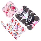 PENIKOKO Bambusfaser Menstruationspads mit Aktivkohle Waschbare Damenbinden Inkl Hygienischer Aufbewahrungstasche Weiche Atmungsaktive Slipeinlagen für Teenager und Frauen Zufällige Farbe