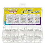 ALLECIN 10 Farben 3MM Leuchtdioden LED Diode Leuchtdiode Set Rot Blau Grün Gelb Weiß Warmweiß Orange Rosa Lila Chartreuse Led Dioden 2 Pin Transparenter Rundkopf Led-dioden Kit (20 Stück pro Farbe)