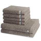 Ross - Sinfonie - 4 X Handtuch 2 X Duschtuch - im Set (6er Set Taupe)