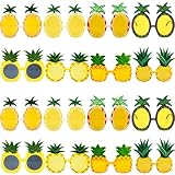 16 Paar Ananas-Sonnenbrillen in Fruchtform, Luau, tropische Ananas-Sonnenbrille für Luau, Hawaii, Sommer, Pool, Strand, Partygeschenke, Mehrfarbig